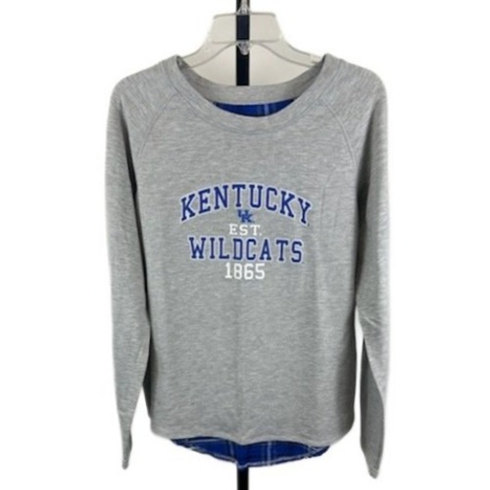 Kentucky Wildcats Boxer Craft Plaid Crewneck Top Shirt Sweatshirt Size Medium